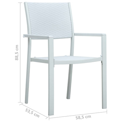 Tuinstoel Rattan-Look Kunststof 4 Wit