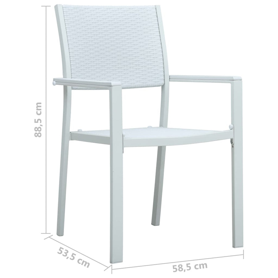 Tuinstoel Rattan-Look Kunststof 4 Wit