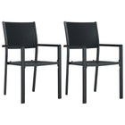 Garden chair 2 pcs Poly Rattan-look plastic black