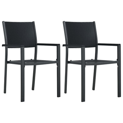 Tuinstoel Rattan-Look Kunststof 2 Zwart