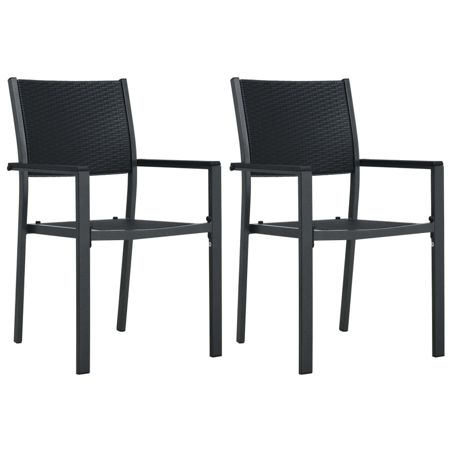 Tuinstoel Rattan-Look Kunststof 2 Zwart