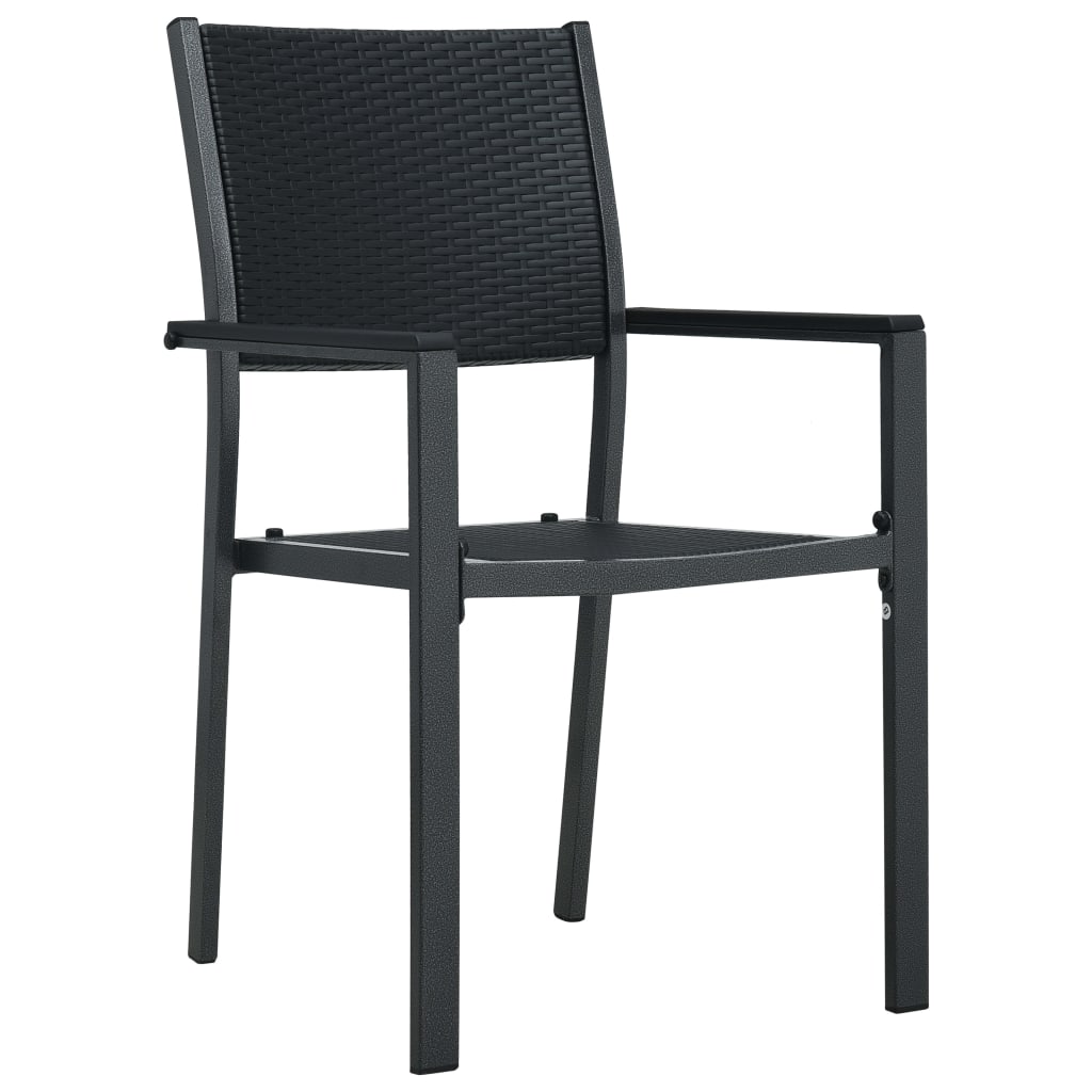 Tuinstoel Rattan-Look Kunststof 2 Zwart