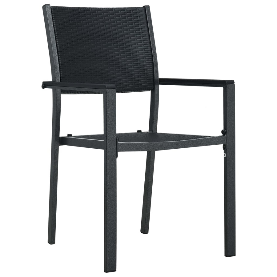 Tuinstoel Rattan-Look Kunststof 2 Zwart