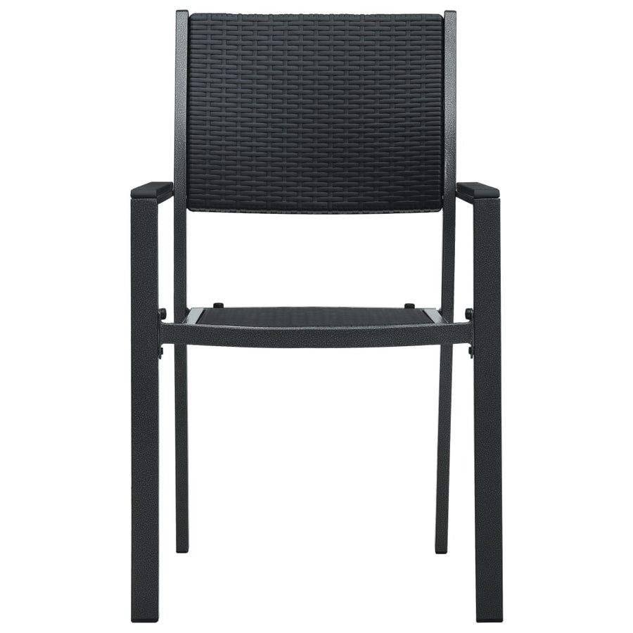 Tuinstoel Rattan-Look Kunststof 2 Zwart