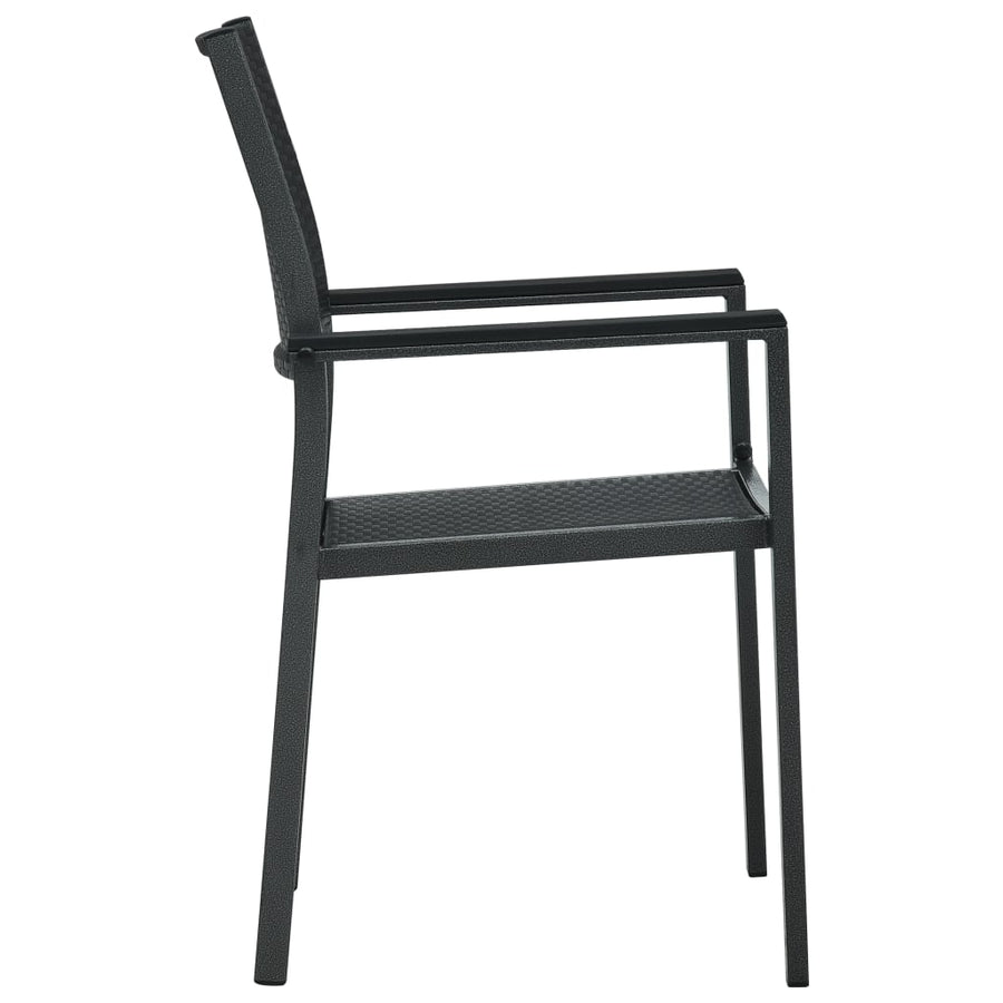 Tuinstoel Rattan-Look Kunststof 2 Zwart