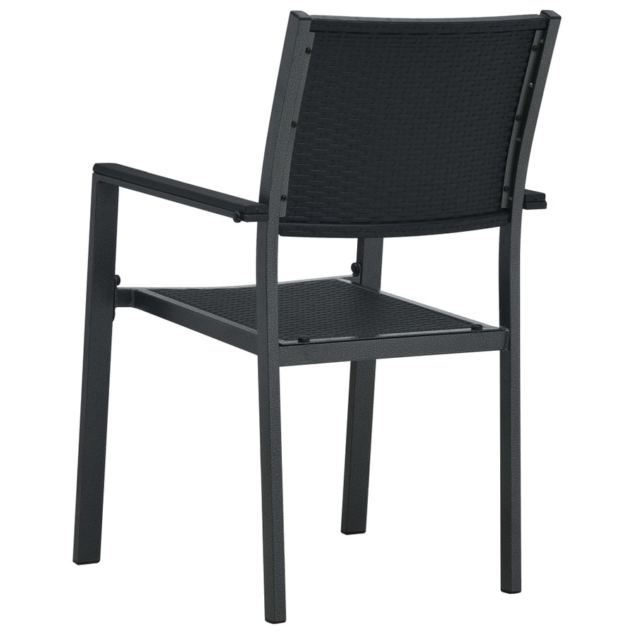 Tuinstoel Rattan-Look Kunststof 2 Zwart