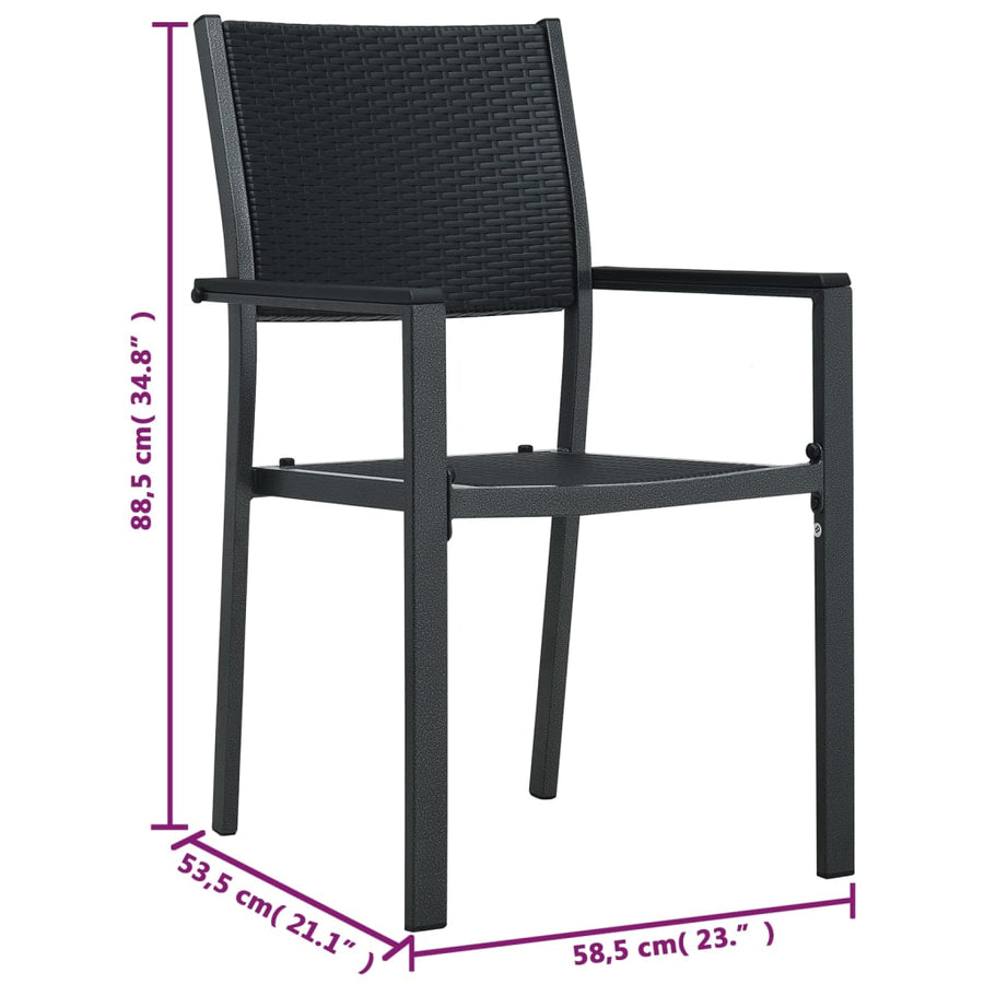 Tuinstoel Rattan-Look Kunststof 2 Zwart