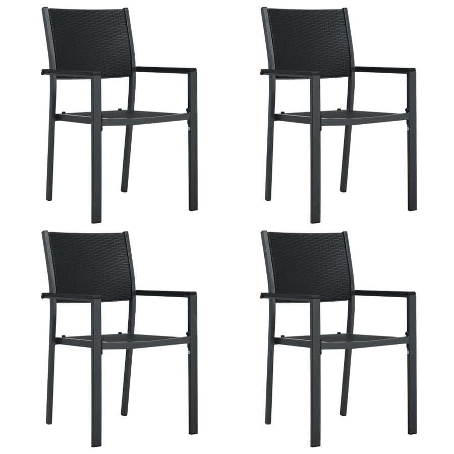 Tuinstoel Rattan-Look Kunststof 4 Zwart