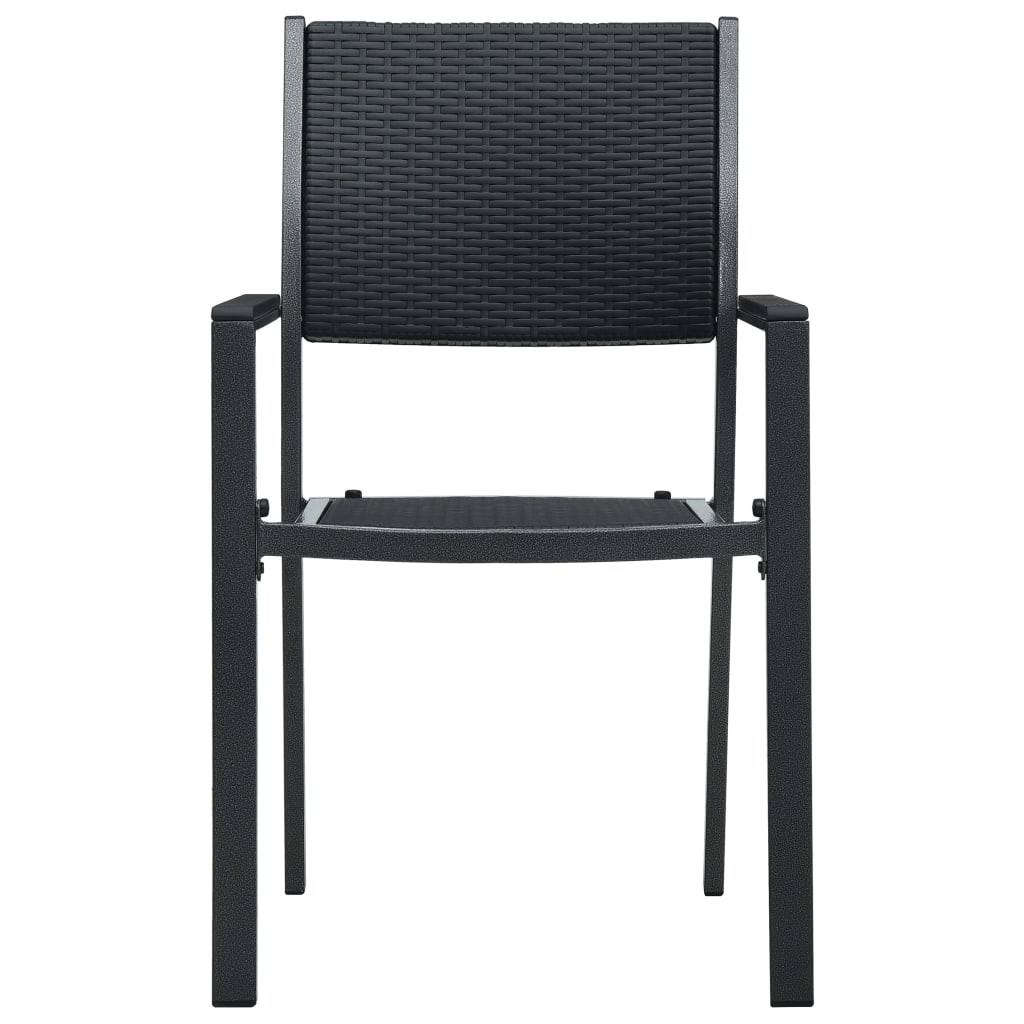 Tuinstoel Rattan-Look Kunststof 4 Zwart