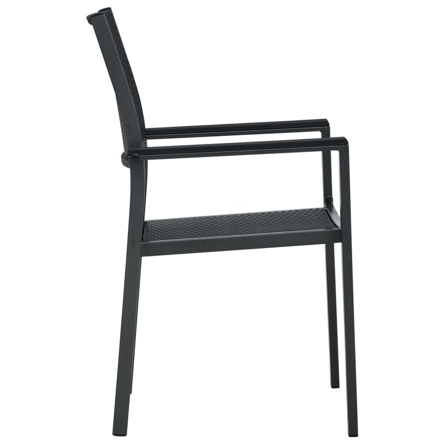 Tuinstoel Rattan-Look Kunststof 4 Zwart