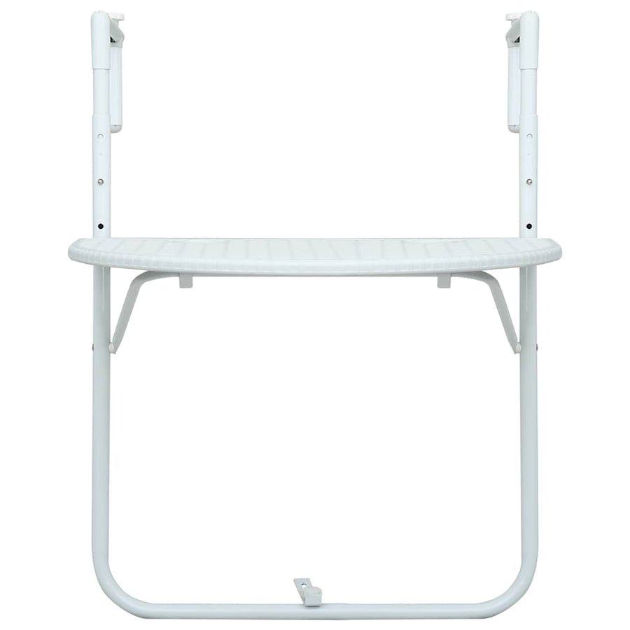 Balkontafel hangend 60x64x83,5 cm rattan-look kunststof wit