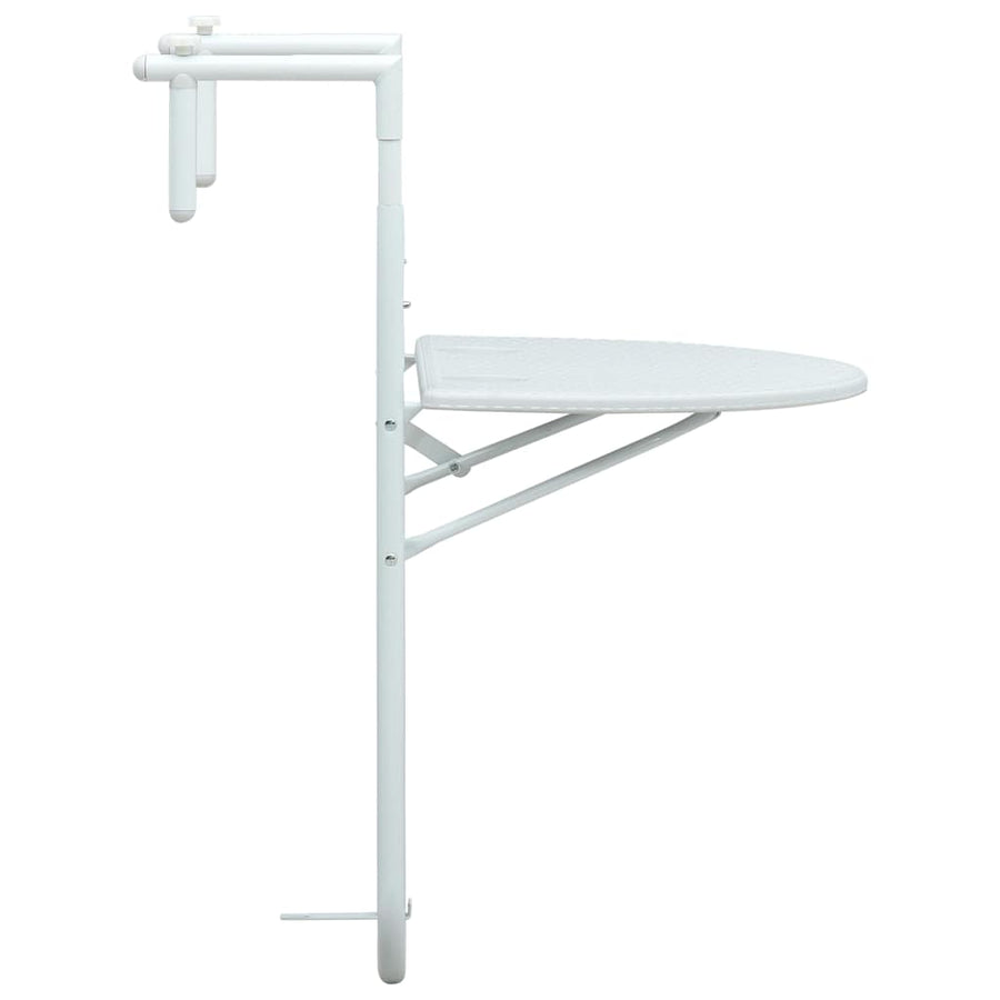 Balkontafel hangend 60x64x83,5 cm rattan-look kunststof wit