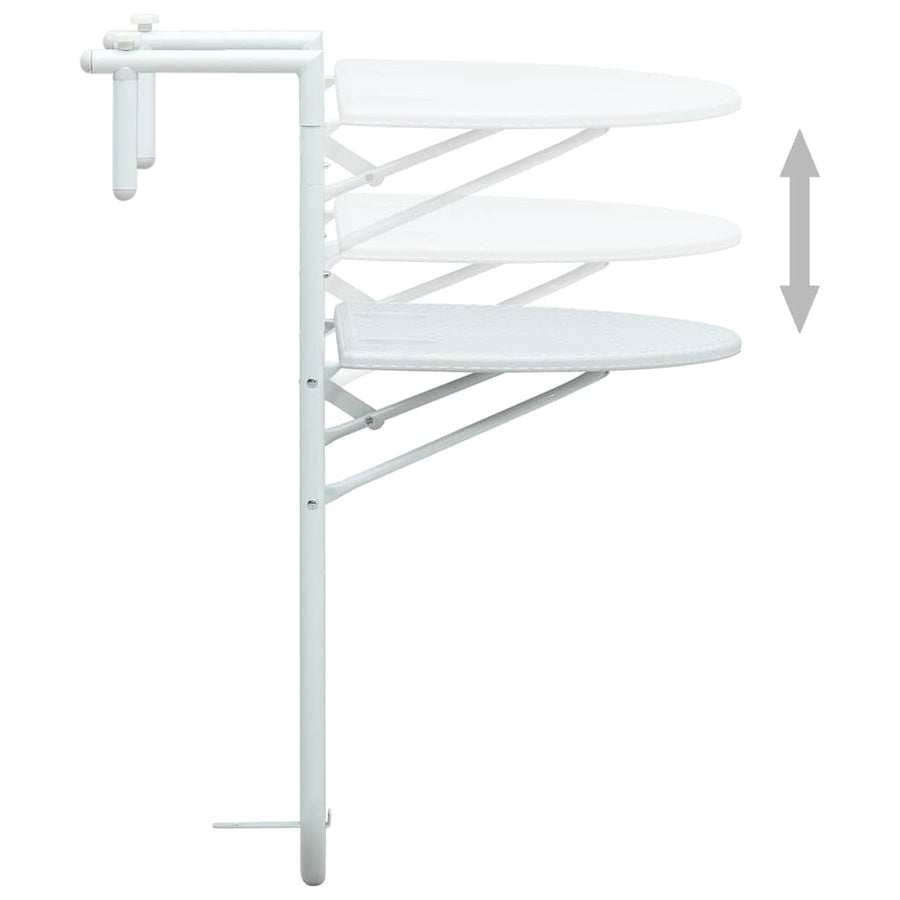 Balkontafel hangend 60x64x83,5 cm rattan-look kunststof wit