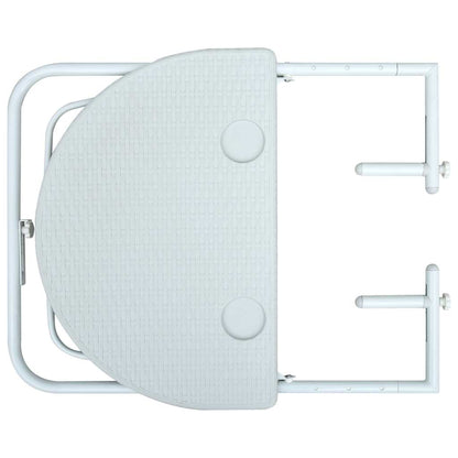 Balkontafel hangend 60x64x83,5 cm rattan-look kunststof wit