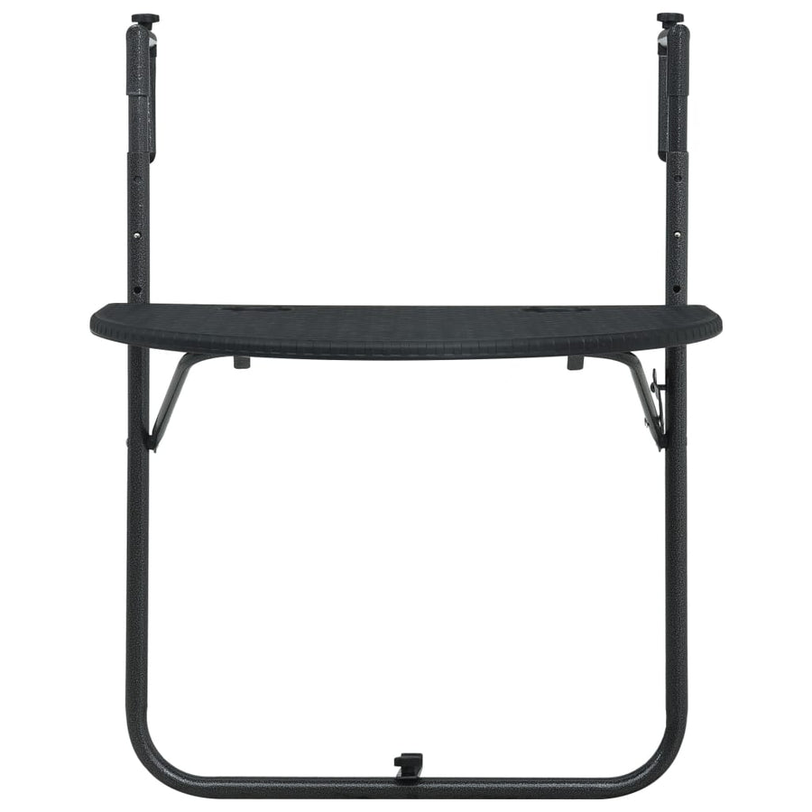 Balkontafel Hangend 60X64X83,5 Cm Rattan-Look Kunststof Zwart