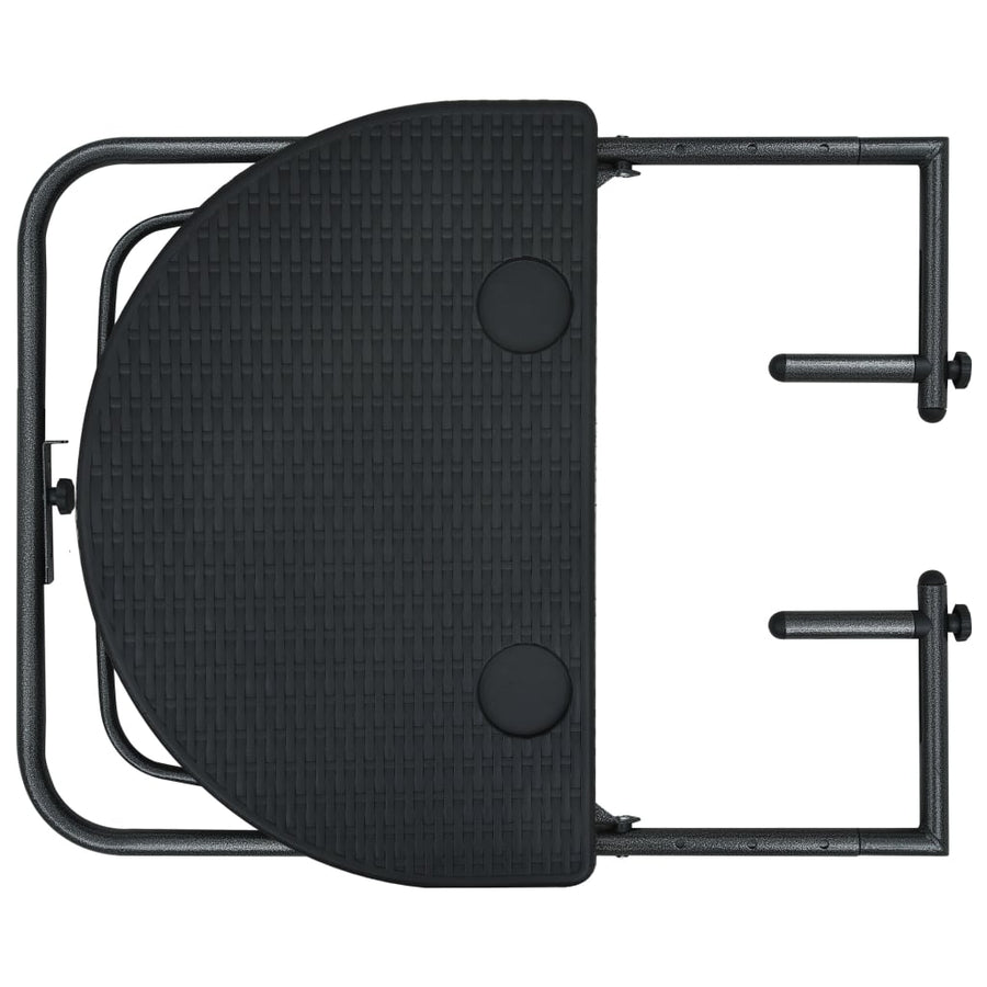 Balkontafel Hangend 60X64X83,5 Cm Rattan-Look Kunststof Zwart