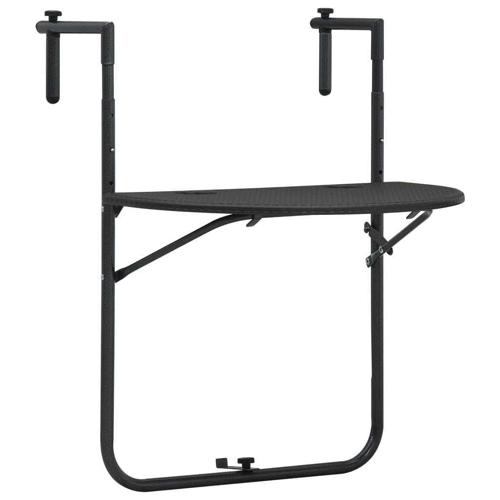 Balkontafel Hangend 60X64X83,5 Cm Rattan-Look Kunststof Bruin