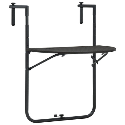 Balkontafel Hangend 60X64X83,5 Cm Rattan-Look Kunststof Bruin
