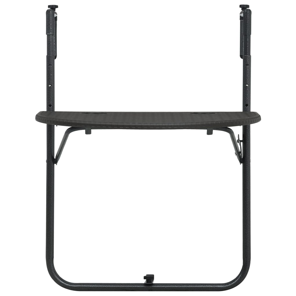 Balkontafel Hangend 60X64X83,5 Cm Rattan-Look Kunststof Bruin