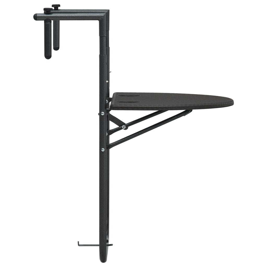 Balkontafel Hangend 60X64X83,5 Cm Rattan-Look Kunststof Bruin