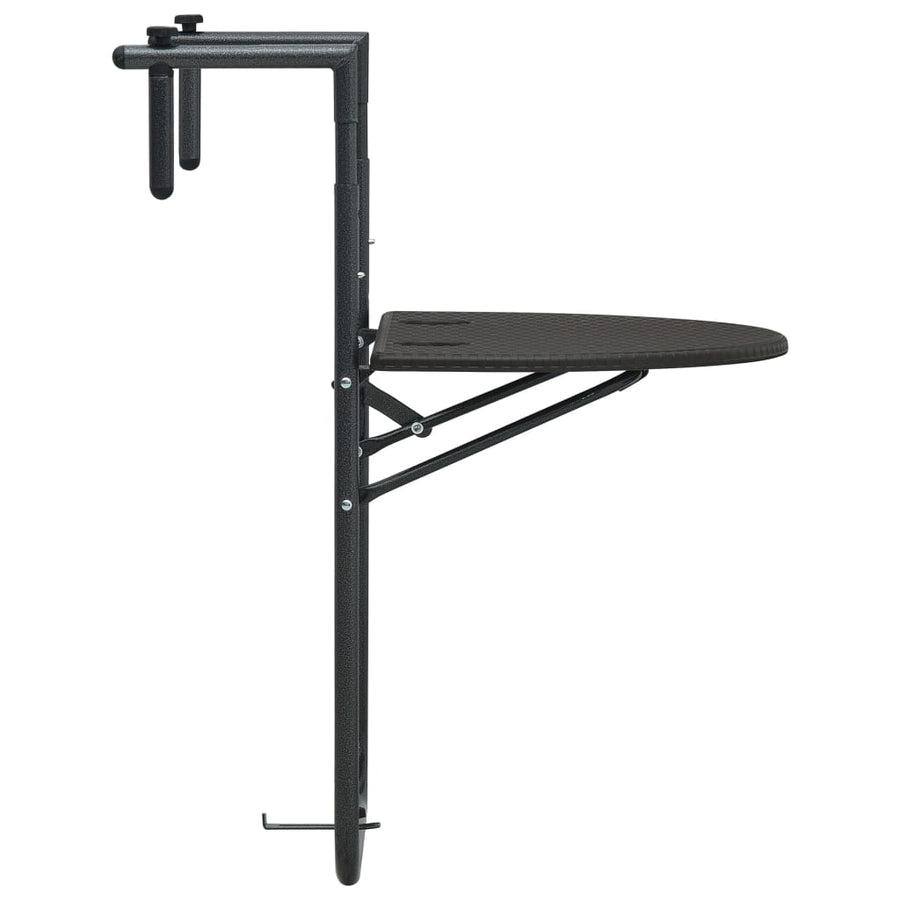 Balkontafel Hangend 60X64X83,5 Cm Rattan-Look Kunststof Bruin