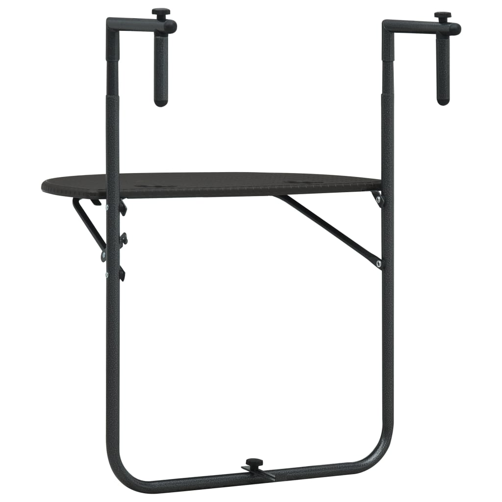 Balkontafel Hangend 60X64X83,5 Cm Rattan-Look Kunststof Bruin