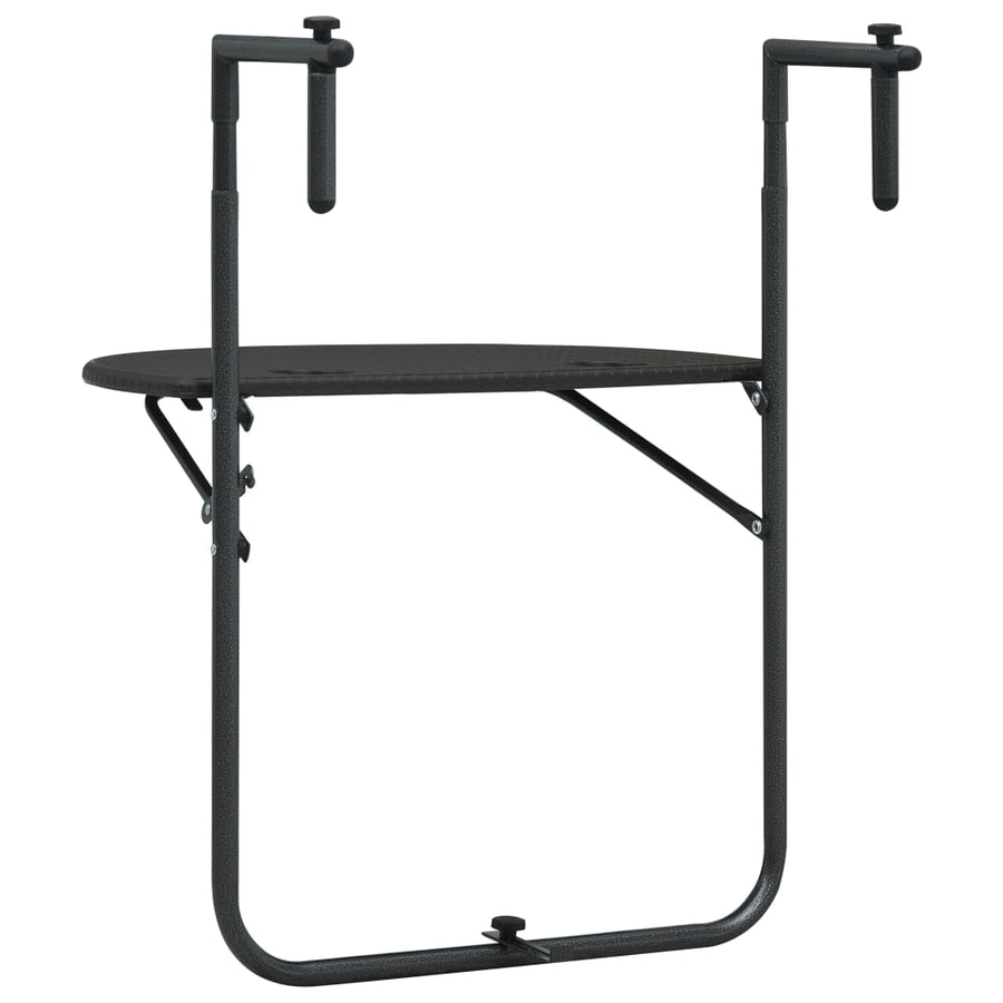 Balkontafel Hangend 60X64X83,5 Cm Rattan-Look Kunststof Bruin