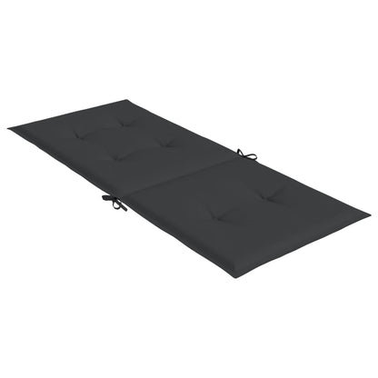 Tuinstoelkussens 2 st hoge rug 120x50x3 cm stof zwart 2 120 x 50 x 3 cm Zwart