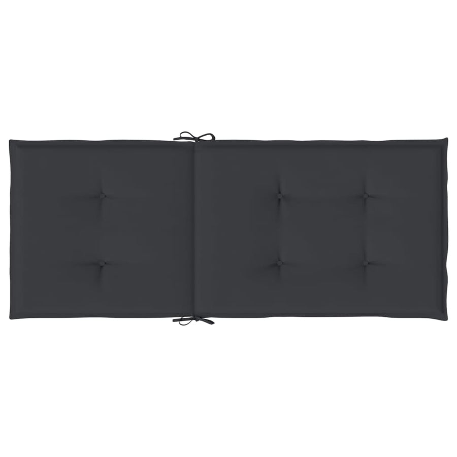 Tuinstoelkussens 2 st hoge rug 120x50x3 cm stof zwart 2 120 x 50 x 3 cm Zwart