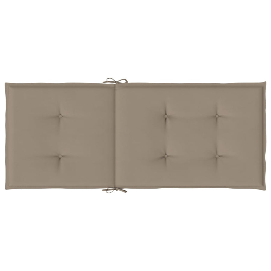 Tuinstoelkussens 2 st hoge rug 120x50x3 cm stof taupe 2 120 x 50 x 3 cm Taupe