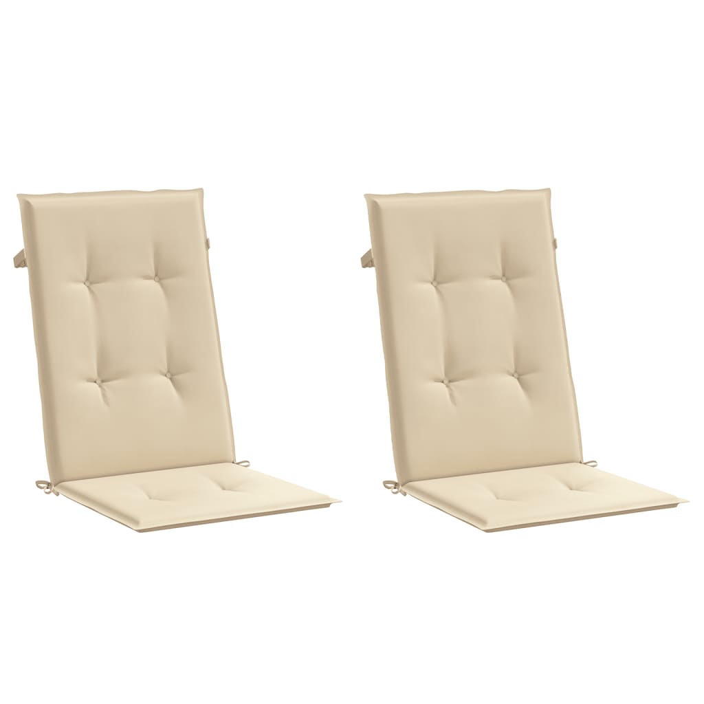 Tuinstoelkussens Hoge Rug Stof 2 120 x 50 x 3 cm Beige
