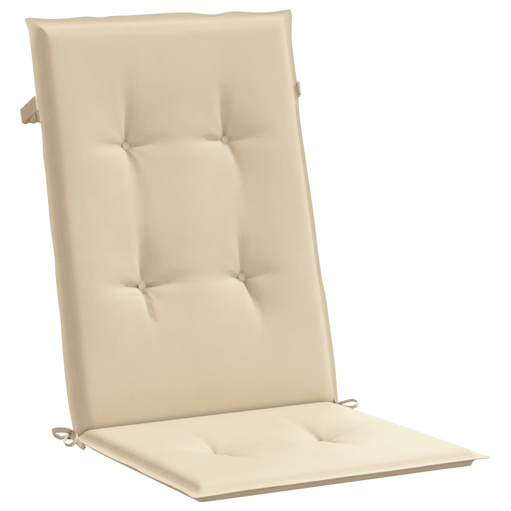 Tuinstoelkussens Hoge Rug Stof 2 120 x 50 x 3 cm Beige