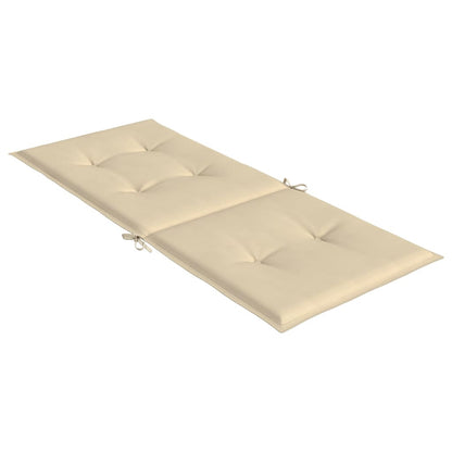 Tuinstoelkussens Hoge Rug Stof 2 120 x 50 x 3 cm Beige