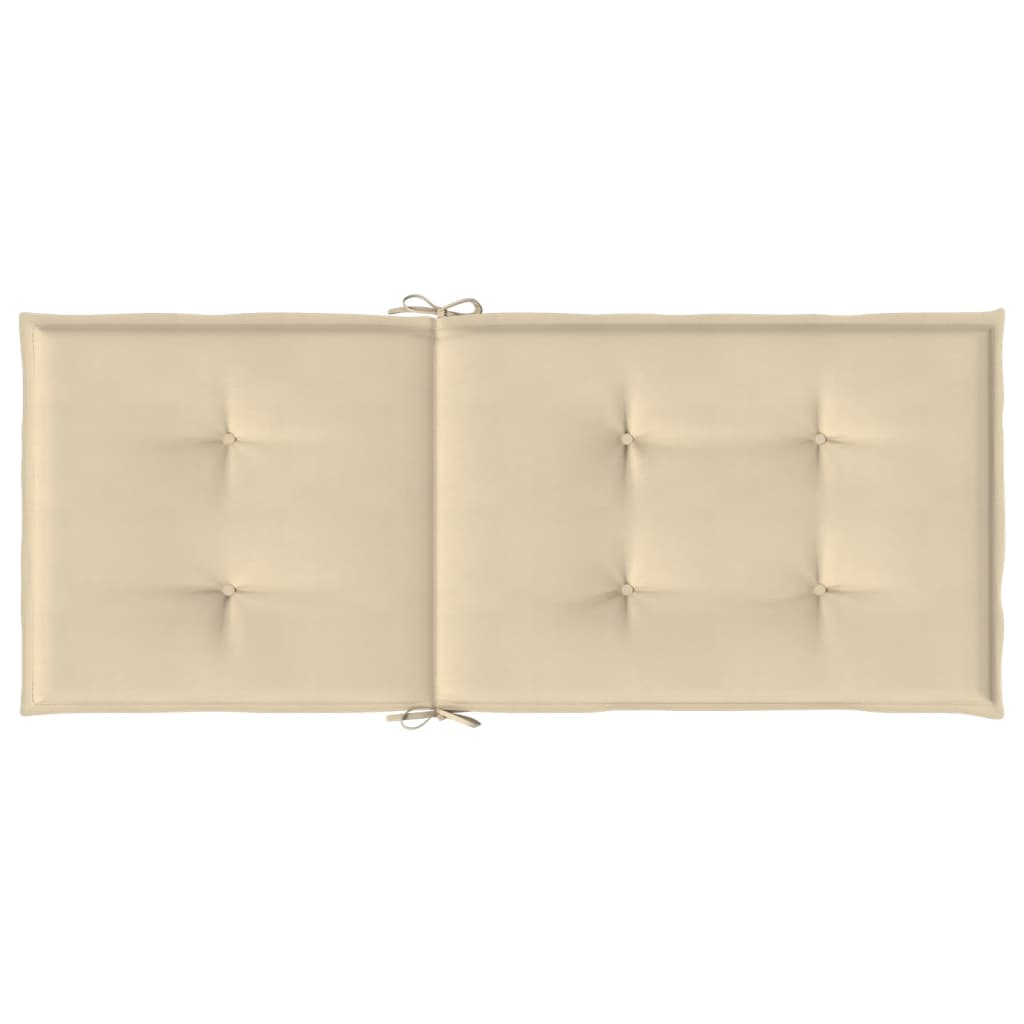 Tuinstoelkussens Hoge Rug Stof 2 120 x 50 x 3 cm Beige