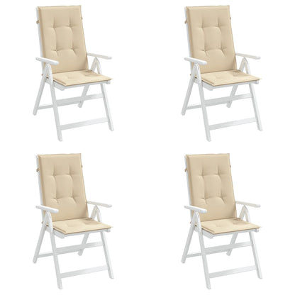 Tuinstoelkussens Hoge Rug Stof 4 120 x 50 x 3 cm Beige