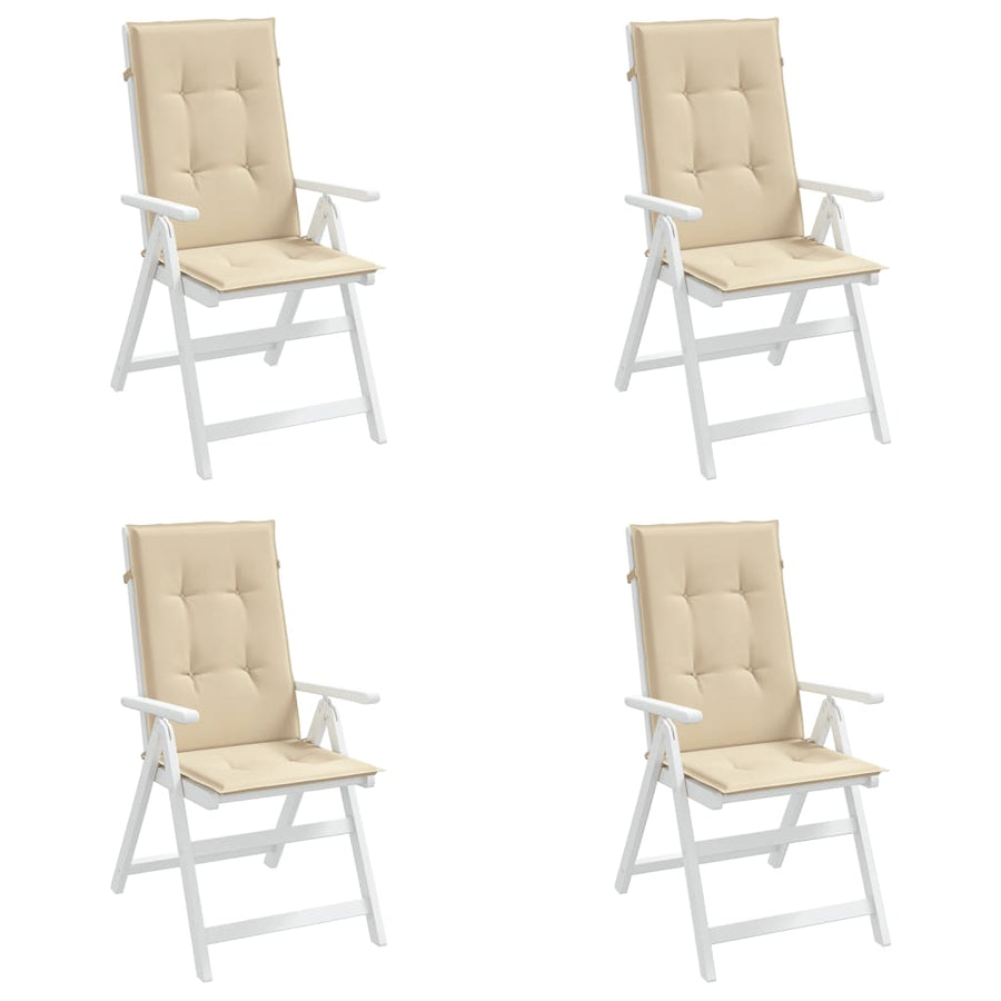 Tuinstoelkussens Hoge Rug Stof 4 120 x 50 x 3 cm Beige