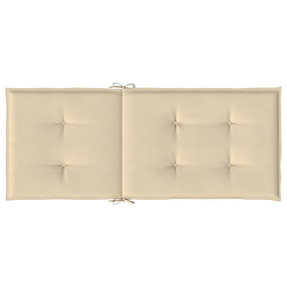 Tuinstoelkussens Hoge Rug Stof 4 120 x 50 x 3 cm Beige