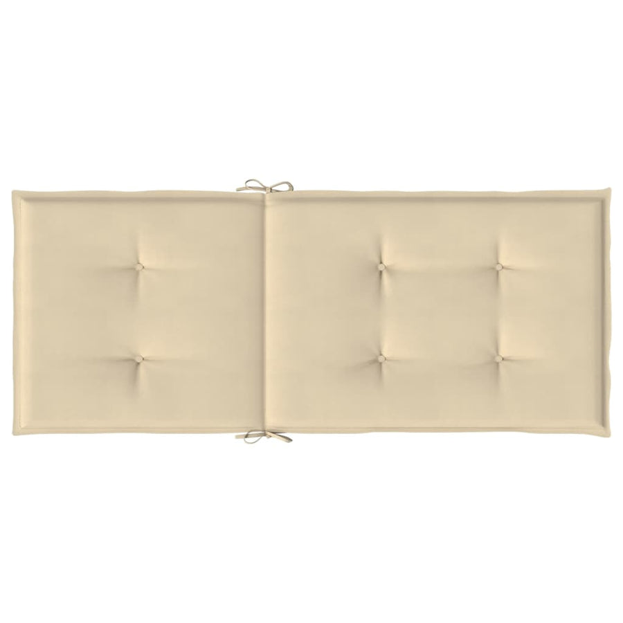 Tuinstoelkussens Hoge Rug Stof 4 120 x 50 x 3 cm Beige