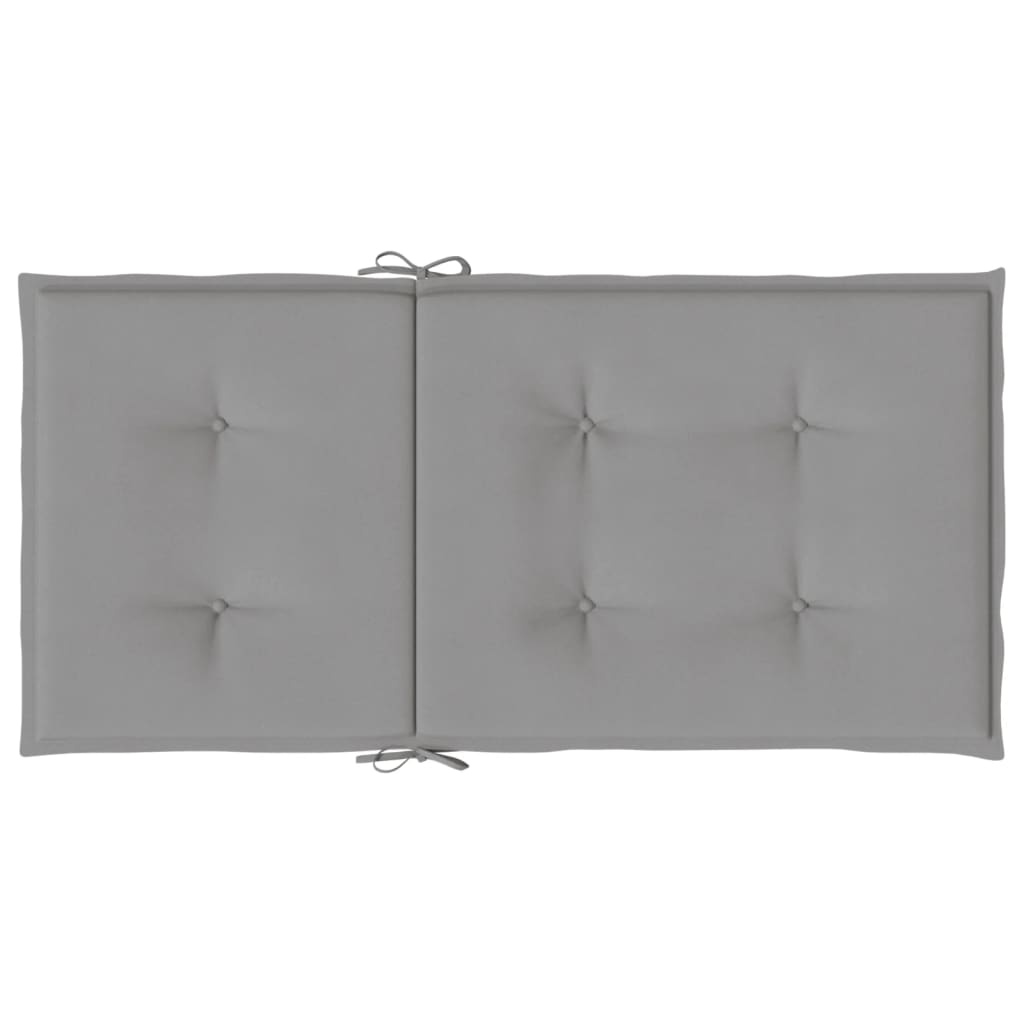 Tuinstoelkussen Lage Rug Oxford Stof Antraciet 2 100 x 50 x 3 cm Grijs