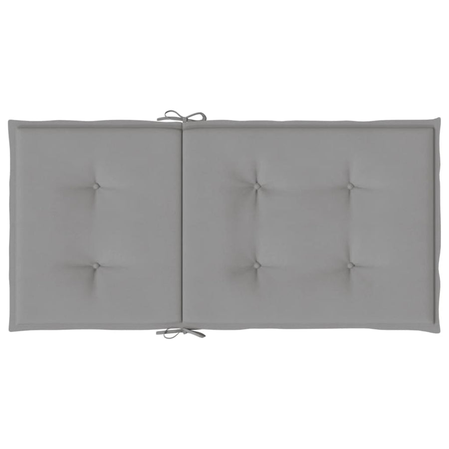 Tuinstoelkussen Lage Rug Oxford Stof Antraciet 2 100 x 50 x 3 cm Grijs