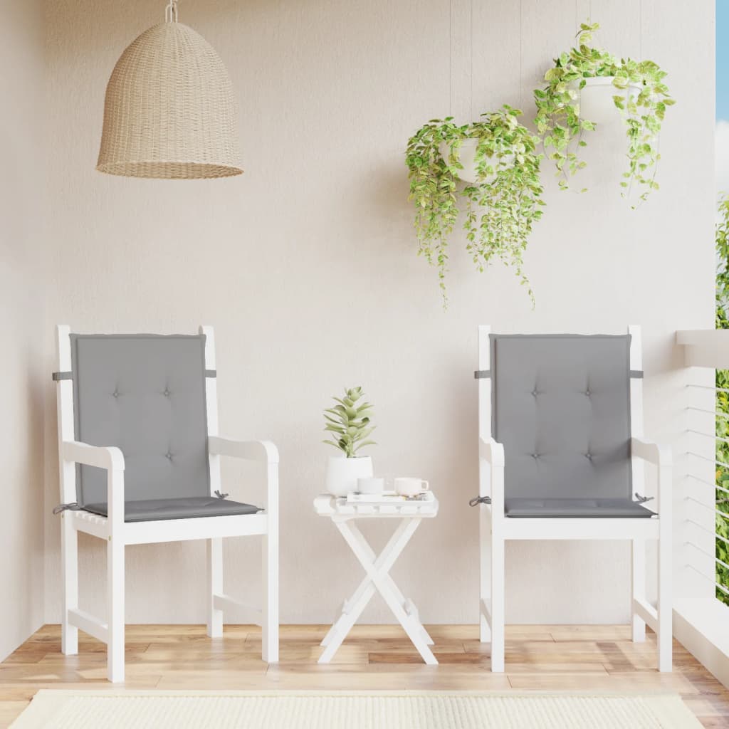 Tuinstoelkussen Lage Rug Oxford Stof Antraciet 2 100 x 50 x 3 cm Grijs