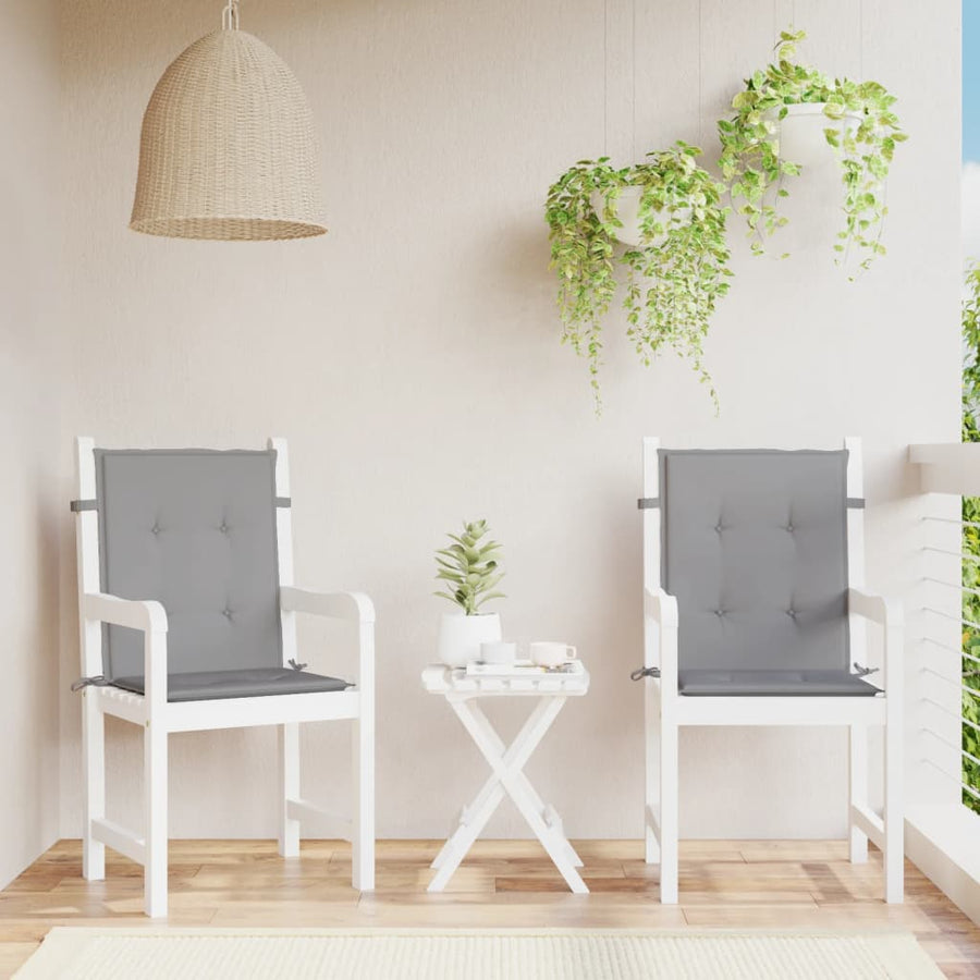 Tuinstoelkussen Lage Rug Oxford Stof Antraciet 2 100 x 50 x 3 cm Grijs