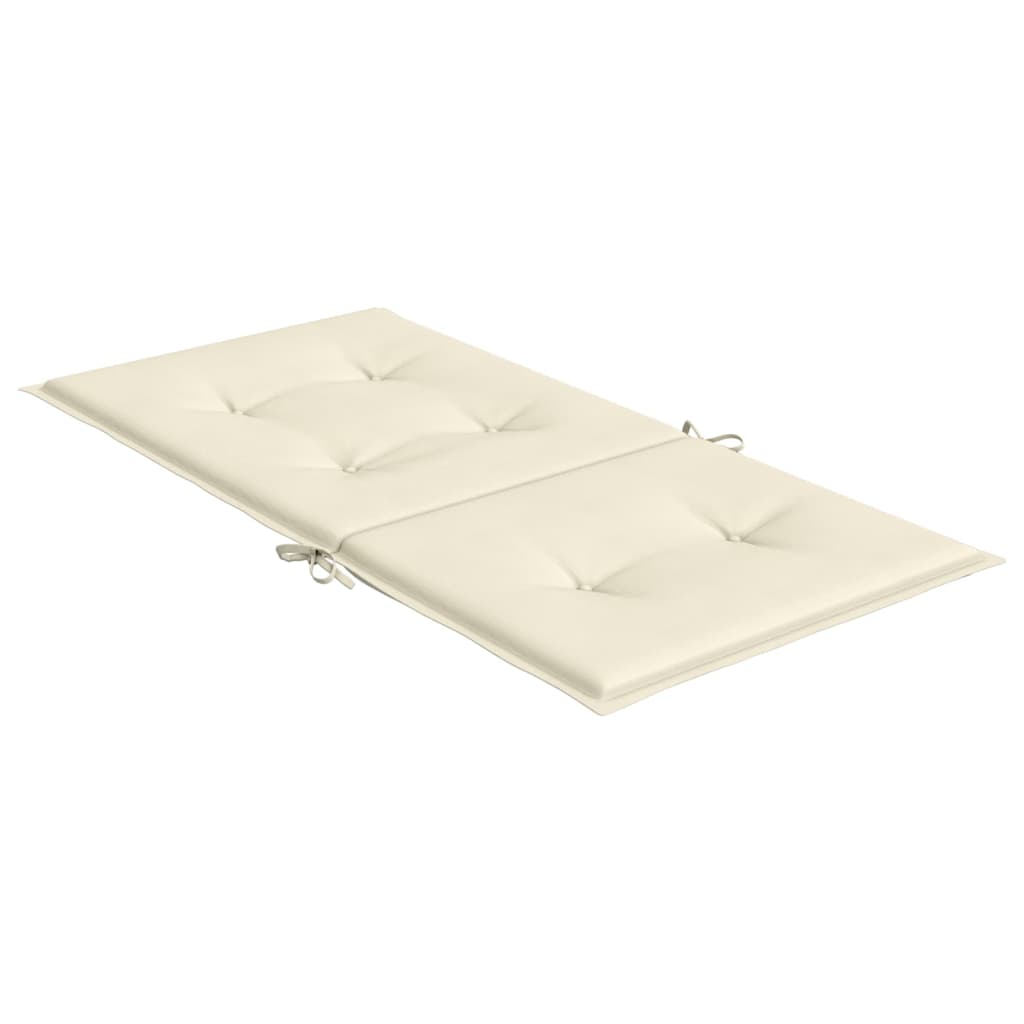 Tuinstoelkussen lage rug 2 st 100x50x3 cm oxford stof crème