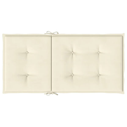 Tuinstoelkussen lage rug 2 st 100x50x3 cm oxford stof crème
