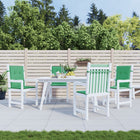 Tuinstoelkussens lage rug 4 stuks 100x50x3 cm groen