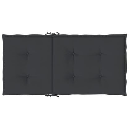 Tuinstoelkussens Lage Rug Oxford Stof 2 100 x 50 x 3 cm Zwart