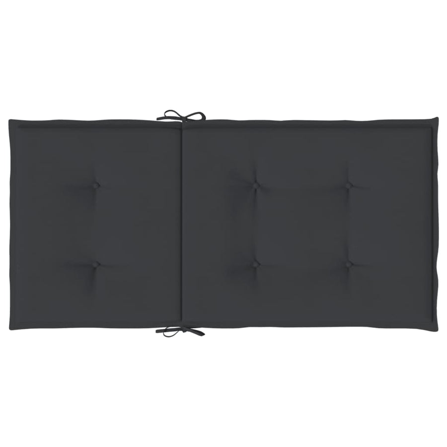 Tuinstoelkussens Lage Rug Oxford Stof 2 100 x 50 x 3 cm Zwart