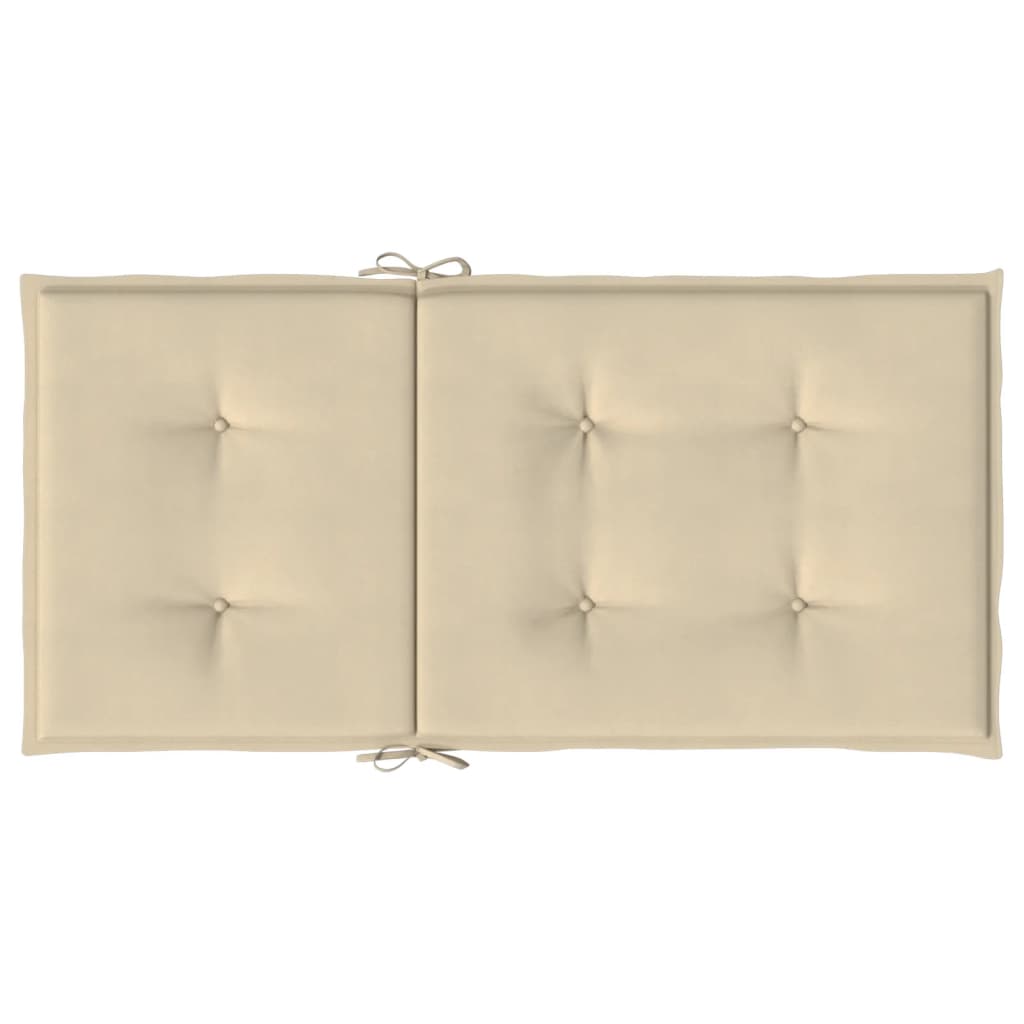Tuinstoelkussens Lage Rug Oxford Stof 2 100 x 50 x 3 cm Beige