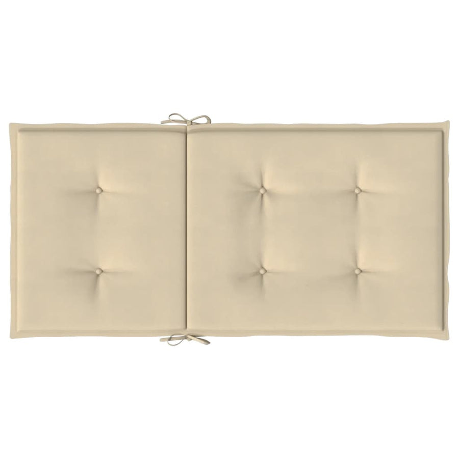Tuinstoelkussens Lage Rug Oxford Stof 2 100 x 50 x 3 cm Beige