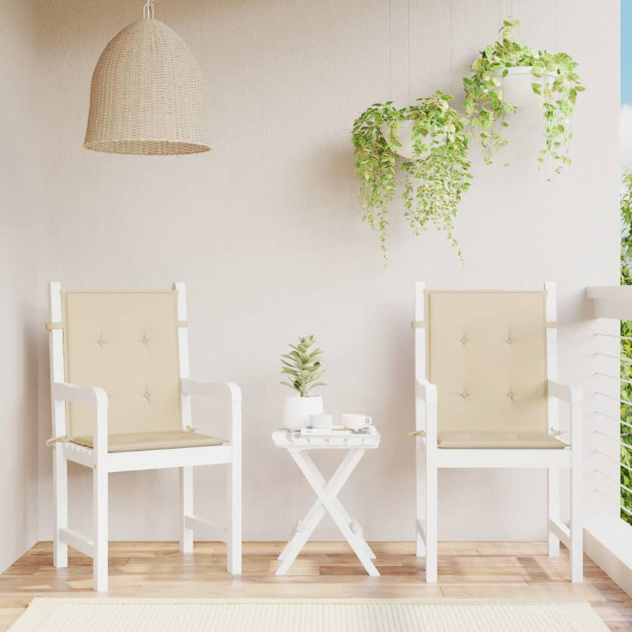 Tuinstoelkussens Lage Rug Oxford Stof 2 100 x 50 x 3 cm Beige